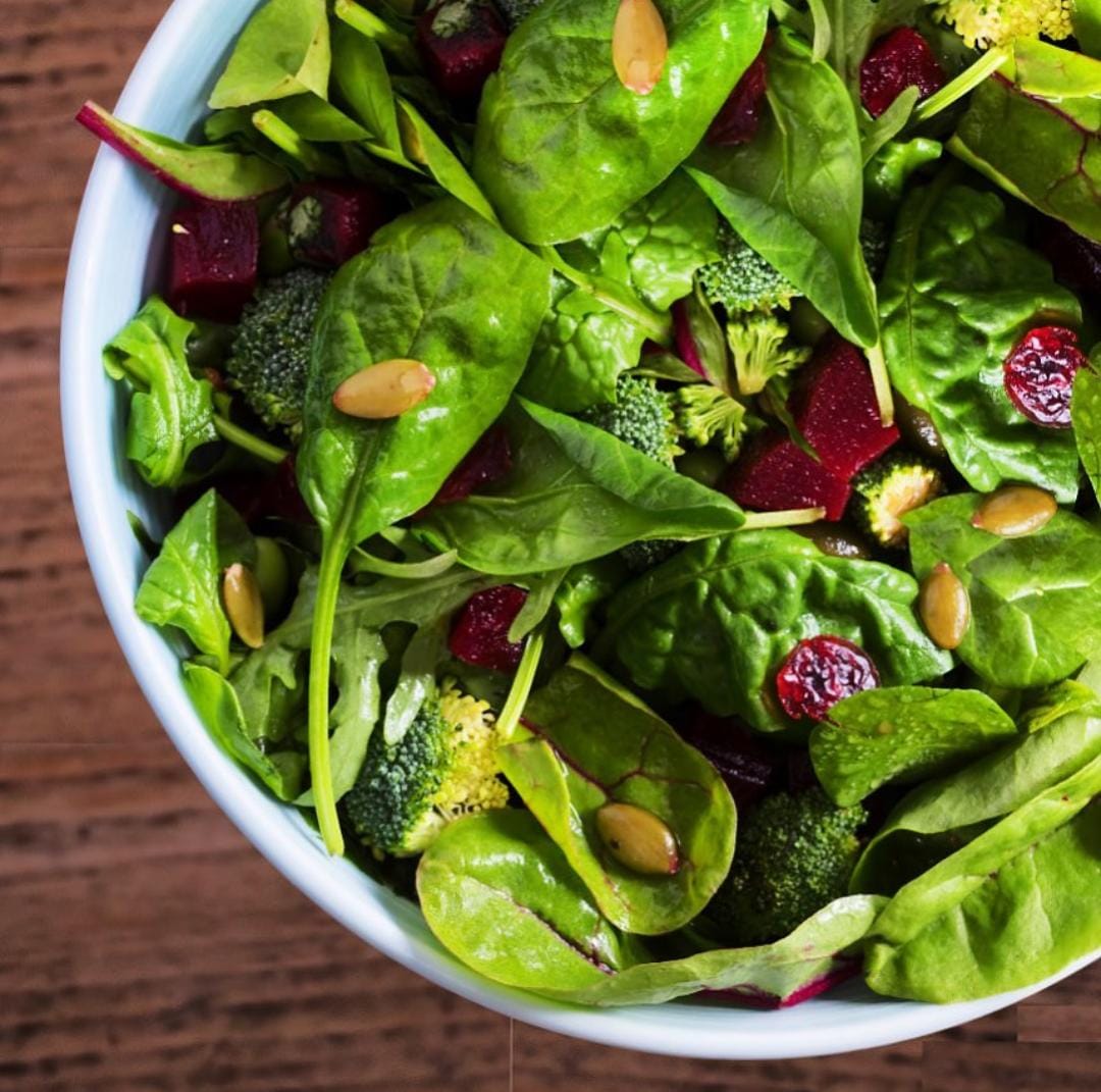 Salad with Avacado Pumpkin Seed Dressing